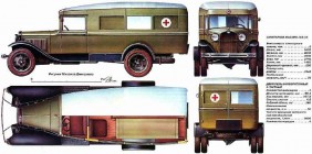 Чертеж санитарного автобуса ГАЗ-55