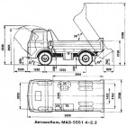 Схема автомобиля МАЗ-5551 (Габаритные размеры)