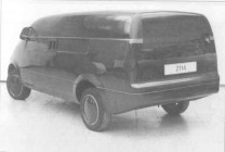 Первый макет автомобиля ВАЗ-2120 «Надежда», вид сзади. На начальном этапе носил заводской индекс ВАЗ-2114